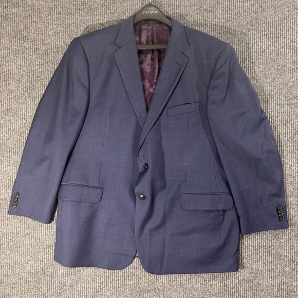 Jos A Bank Reserve Blazer 48R Ermenegildo‎ Zegna Wool Plaid Sport Coat Italy USA - Picture 1 of 12